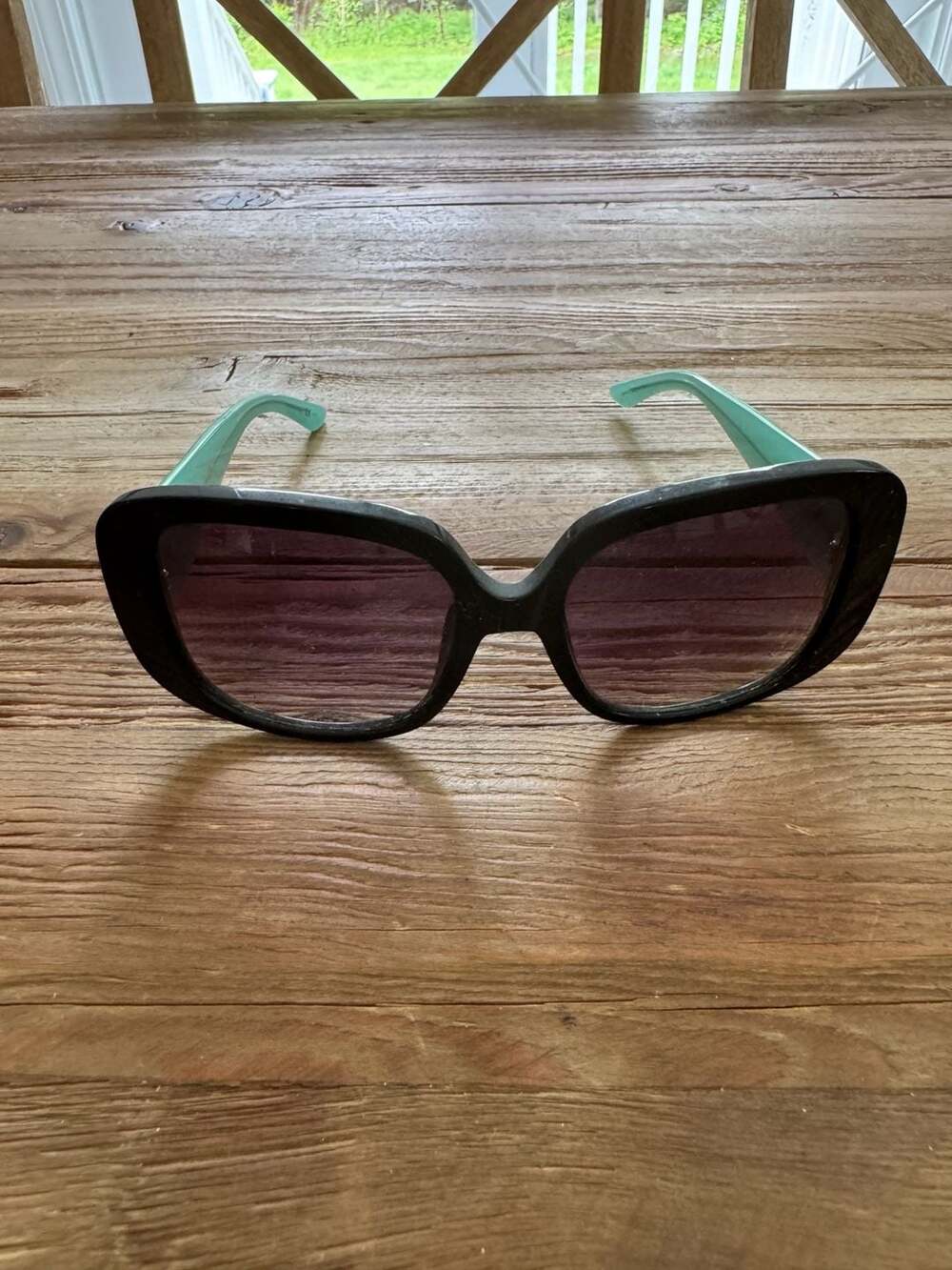 Vintage Y2K Christian Dior Lady Lady 1 Sunglasses Black and Turquoise